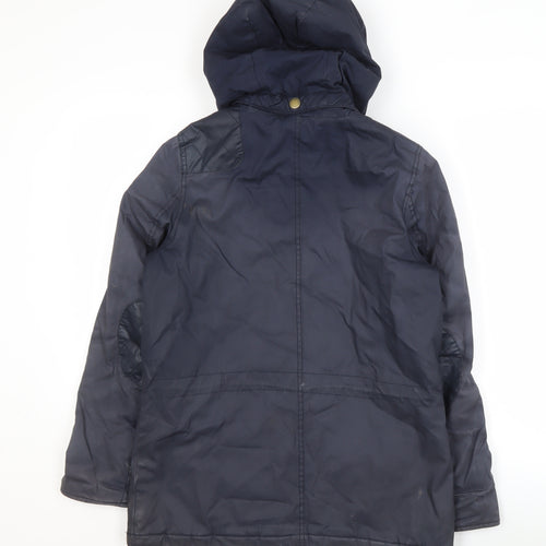 L.O.G.G Women's Blue Mid-Length Hooded Parka Jacket