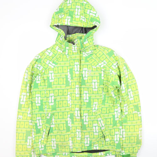 Girls Green Ski Jacket, Size 12, Winter Breathable Outerwear