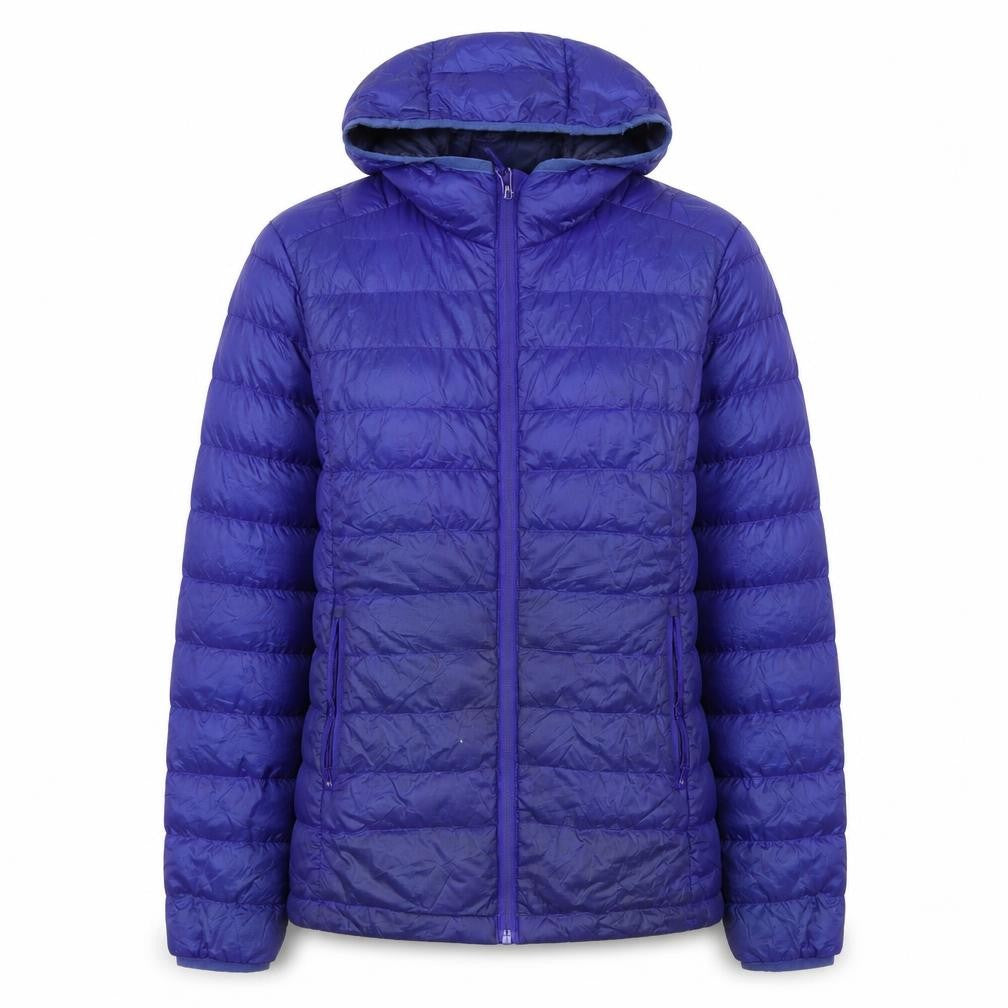 Front view of HIGEAR Women's Blue Puffer Jacket UK 14