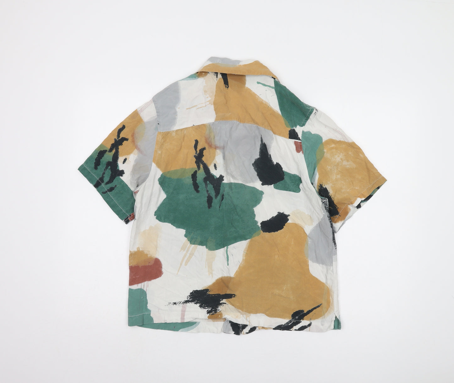 Zara Men's Multicoloured Graphic Print Shirt M