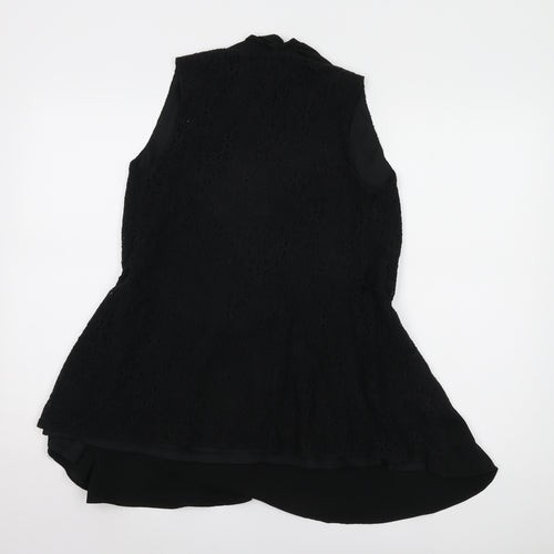 Nicole Exclusives Women's Black Wrap Lace Blouse S