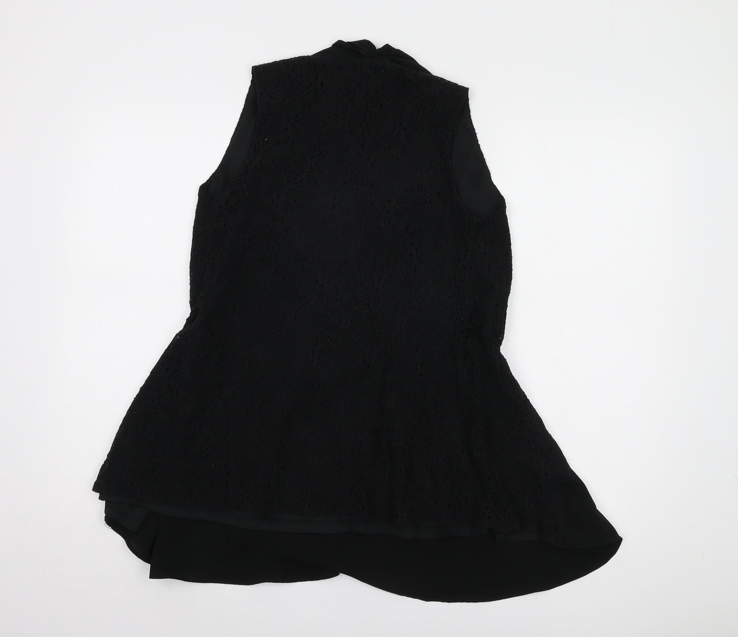 Nicole Exclusives Women's Black Wrap Lace Blouse S