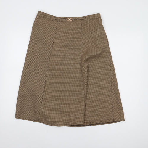 Damart Women's Brown Check A-Line Skirt Size 10