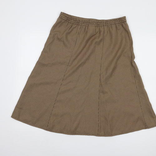 Damart Women's Brown Check A-Line Skirt Size 10
