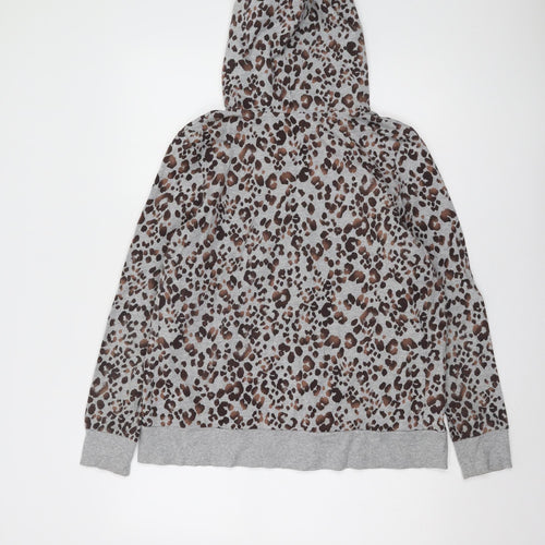 Marks and Spencer Grey Leopard Print Women's Hoodie Size 18