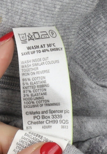 Marks and Spencer Grey Leopard Print Women's Hoodie Size 18