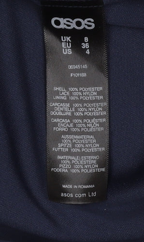 ASOS Women's Blue Lace Maxi Dress, Size 8