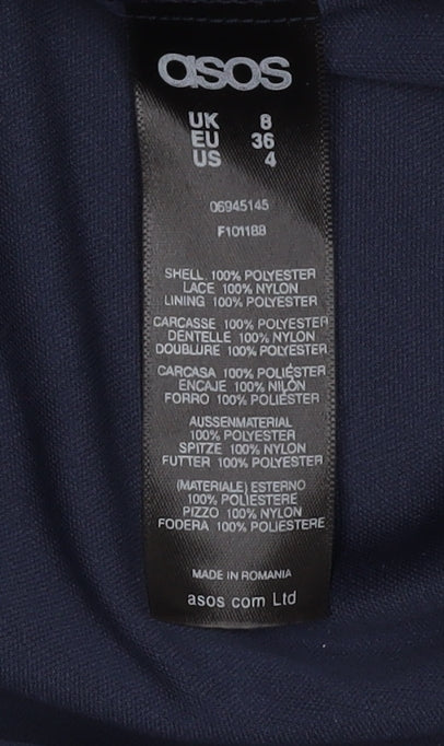 ASOS Women's Blue Lace Maxi Dress, Size 8