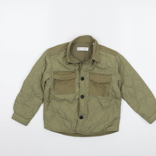 Zara Boys Green Quilted Jacket 3-4 Years