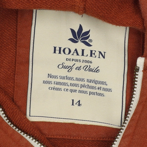 Hoalen Women's Orange Full Zip Hoodie Size 14