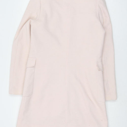 H&M Women's Pink Mid-Length Coat, Size 8, Casual Chic