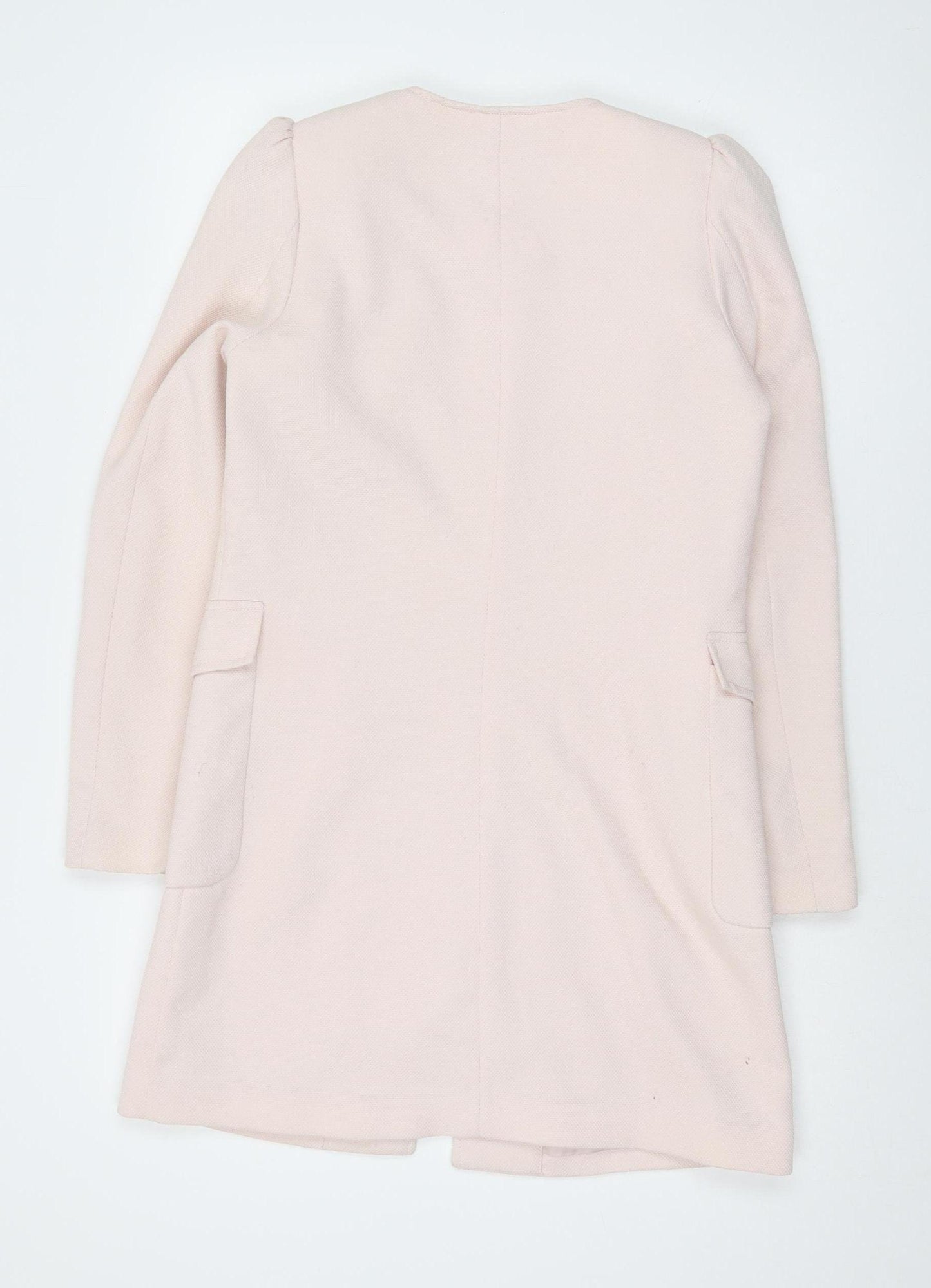 H&M Women's Pink Mid-Length Coat, Size 8, Casual Chic