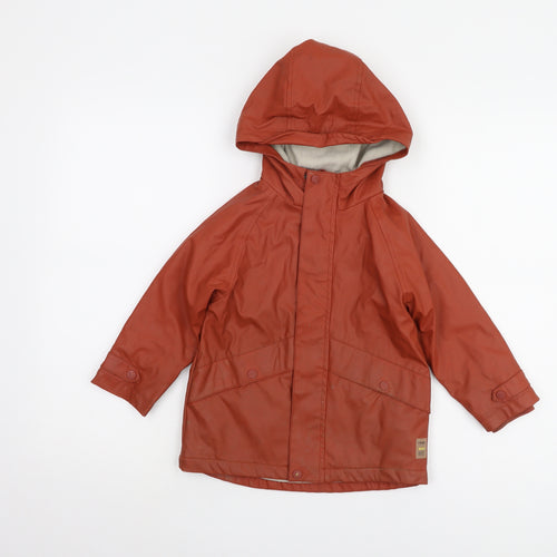 Zara Girls Orange Hooded Jacket 3-4 Years