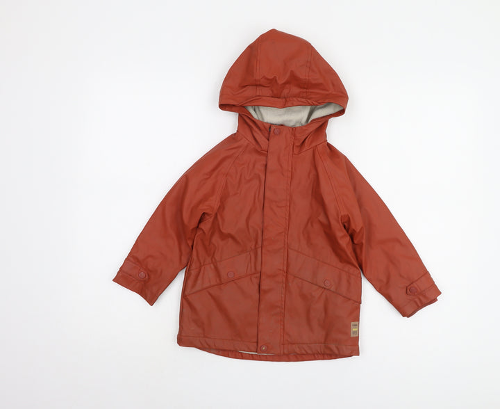 Zara Girls Orange Hooded Jacket 3-4 Years