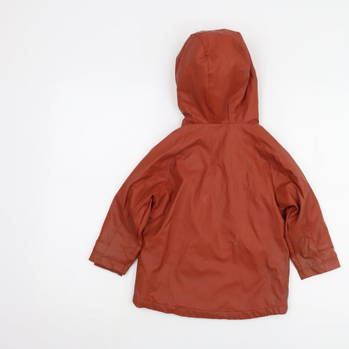 Zara Girls Orange Hooded Jacket 3-4 Years