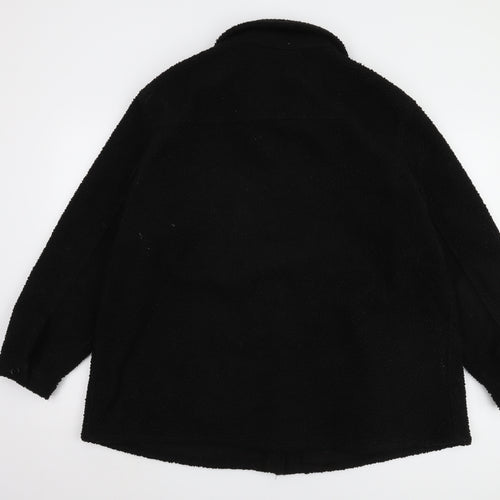 H&M Women's Black Fleece Jacket Size L Casual Winter