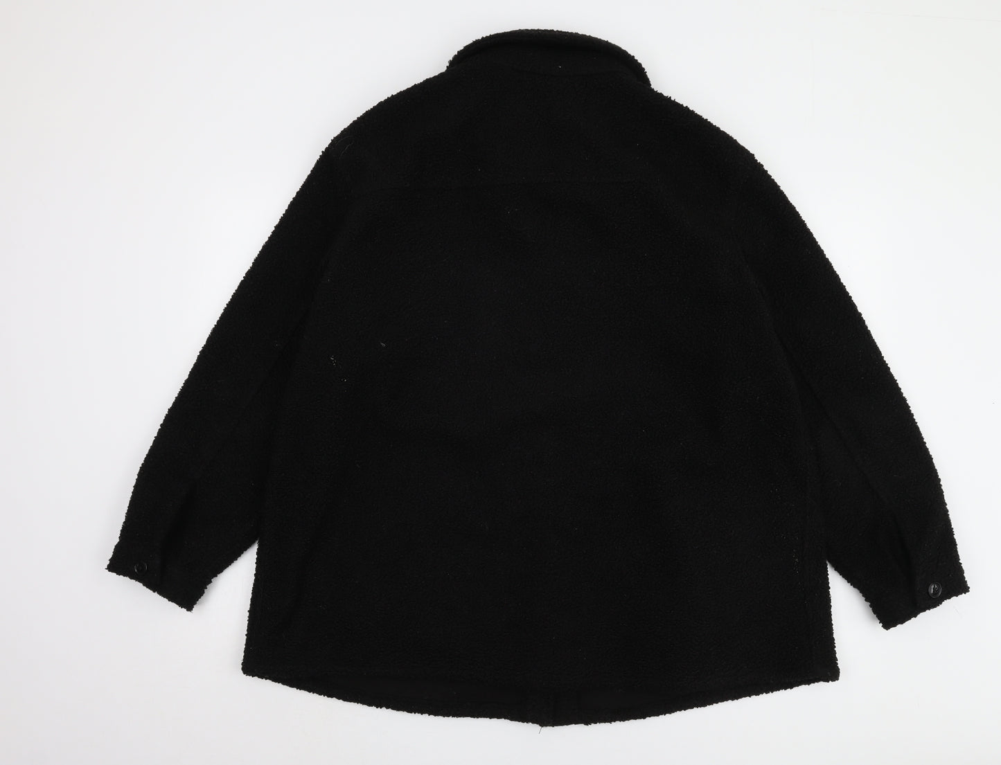 H&M Women's Black Fleece Jacket Size L Casual Winter