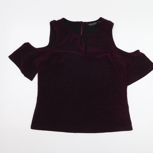 Dorothy Perkins Women's Purple Cold Shoulder Top