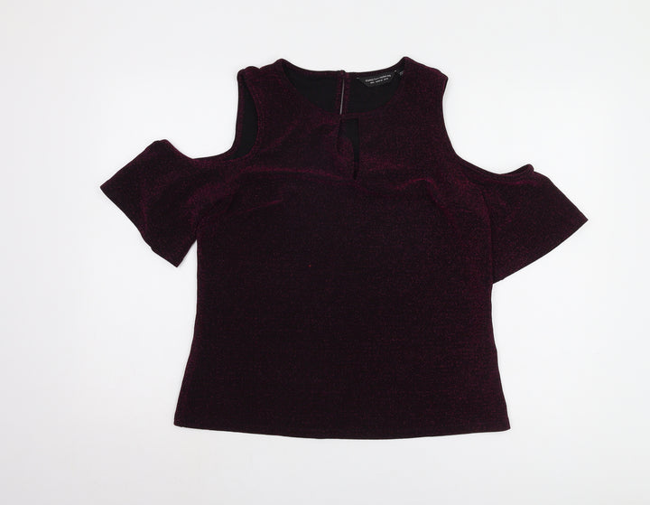 Dorothy Perkins Women's Purple Cold Shoulder Top
