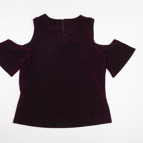 Dorothy Perkins Women's Purple Cold Shoulder Top