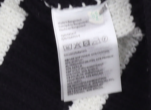 H&M Girls Black Striped Pullover Jumper 11-12 Years