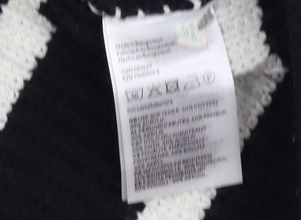 H&M Girls Black Striped Pullover Jumper 11-12 Years