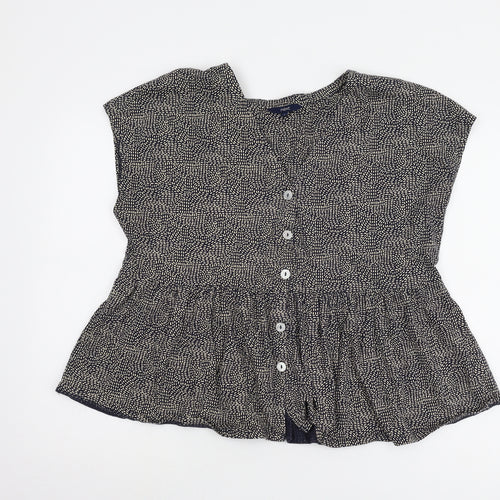 Next Women's Black Geometric Blouse, Size 16