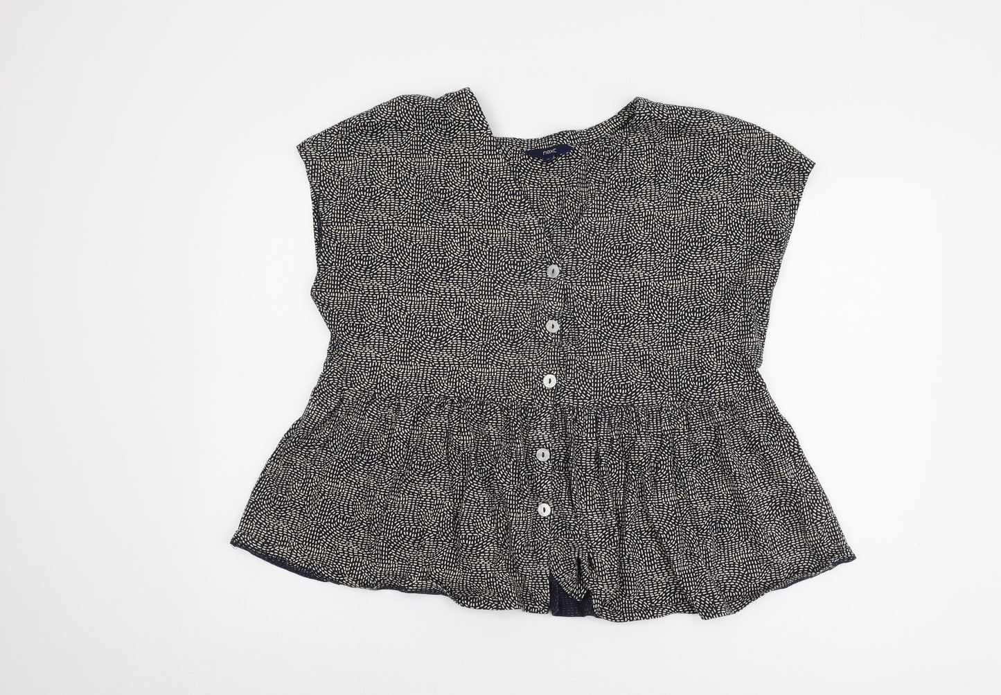 Next Women's Black Geometric Blouse, Size 16