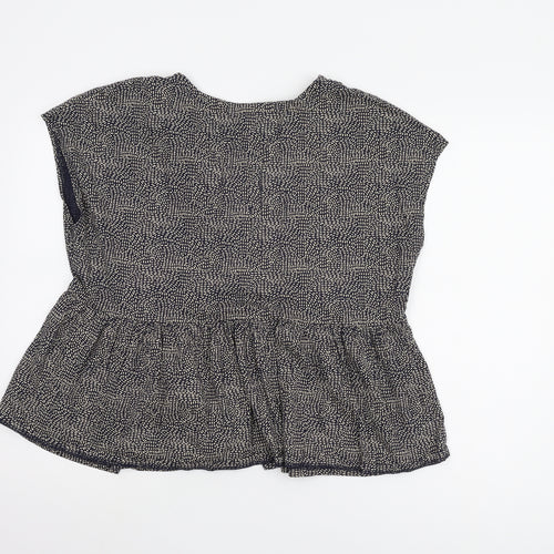 Next Women's Black Geometric Blouse, Size 16