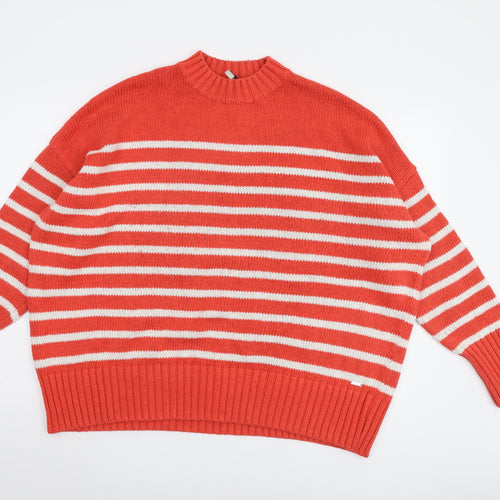 Jones Women's Red Striped Pullover Jumper Size 18