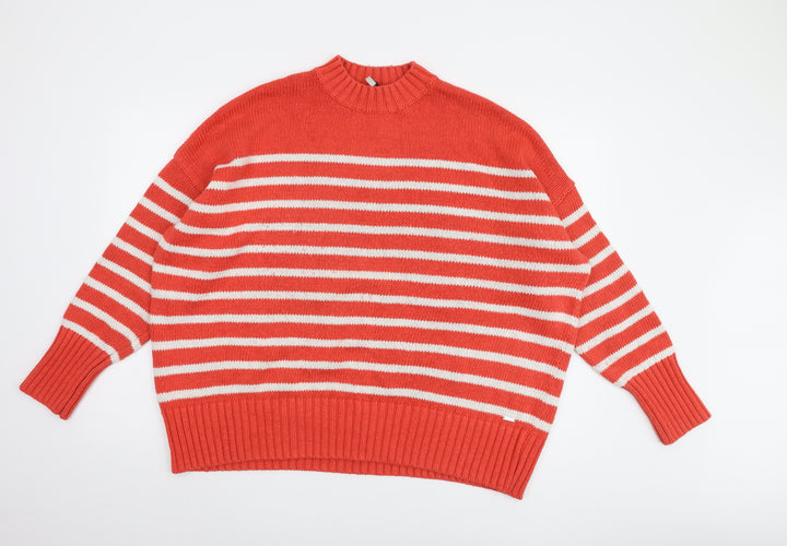 Jones Women's Red Striped Pullover Jumper Size 18