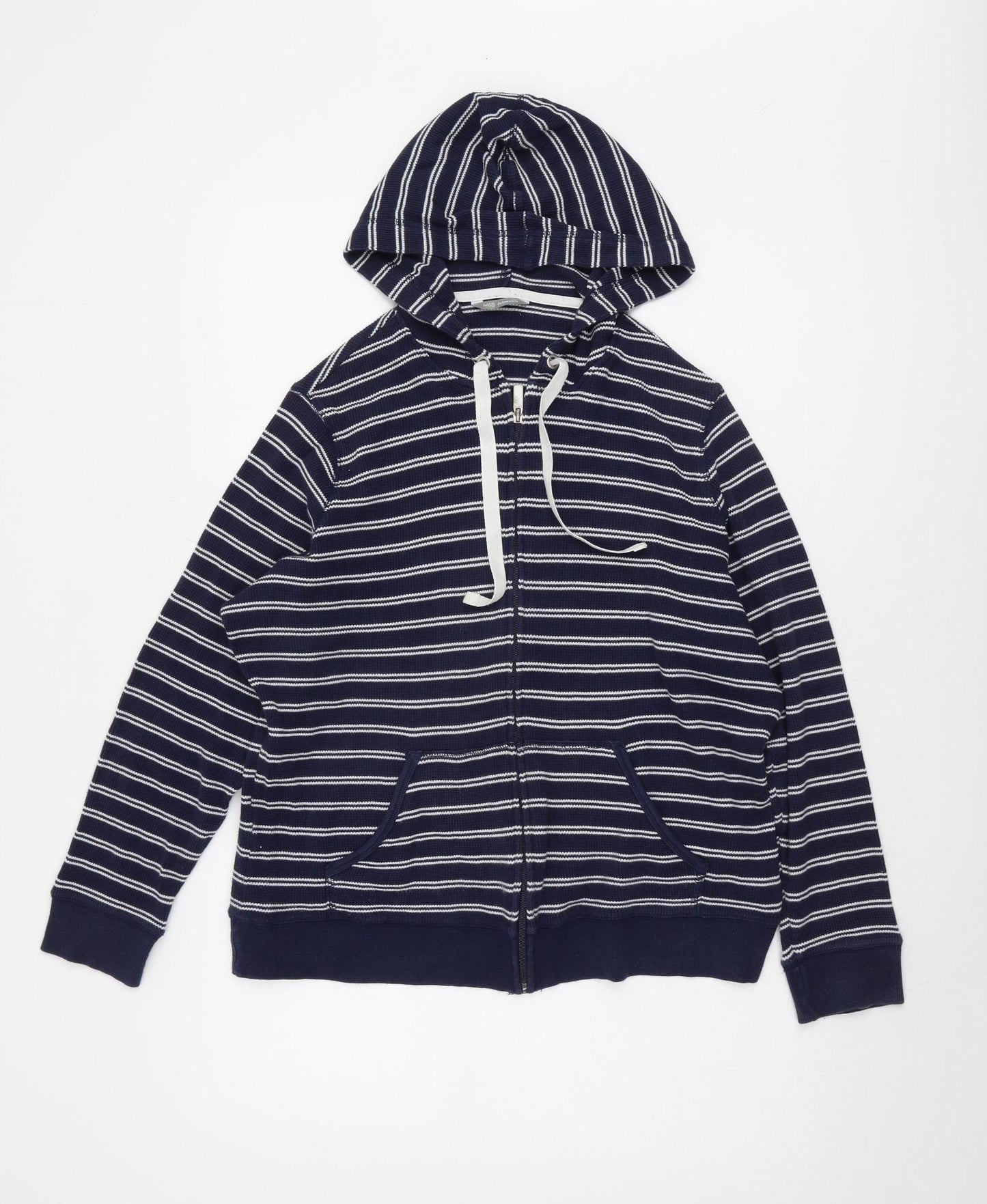 Marks and Spencer Women's Blue Striped Full Zip Hoodie Size 20