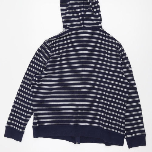 Marks and Spencer Women's Blue Striped Full Zip Hoodie Size 20