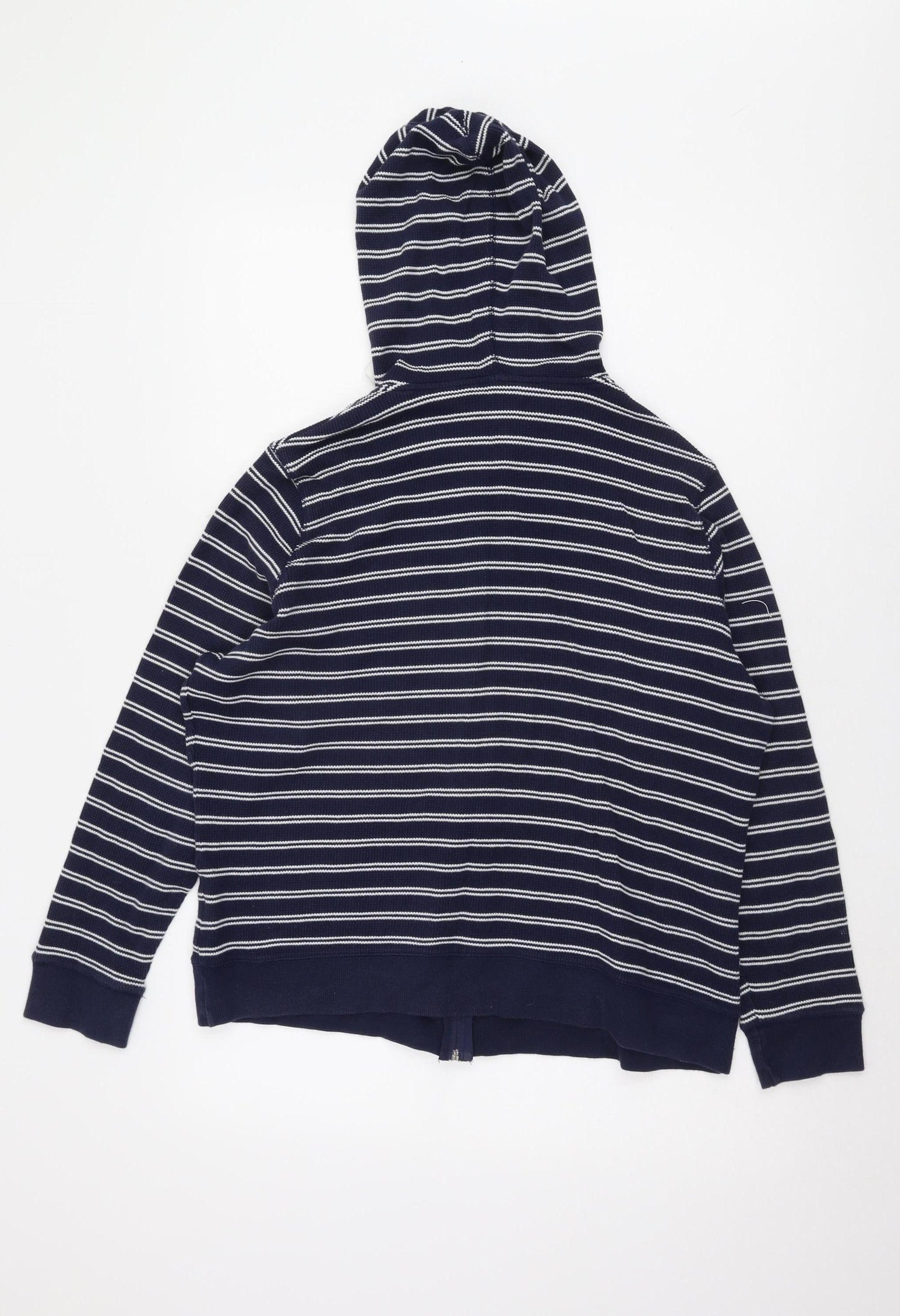 Marks and Spencer Women's Blue Striped Full Zip Hoodie Size 20