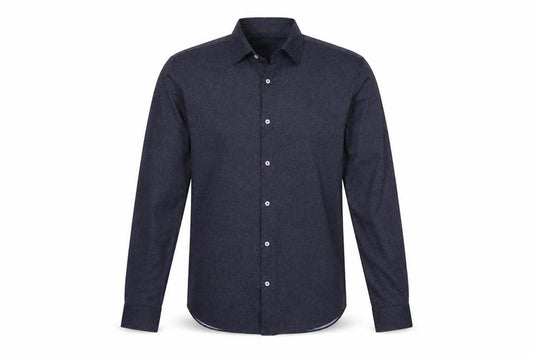 Front view of Zara Men's Blue Regular Fit Long Sleeve Shirt L