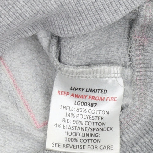 Lipsy Women's Grey Medium Hoodie