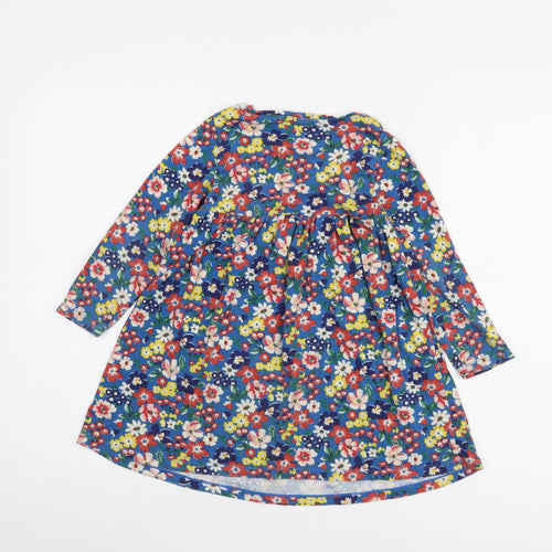 Cath Kidston Girls' Blue Floral Long Sleeve Dress 5-6 Yrs