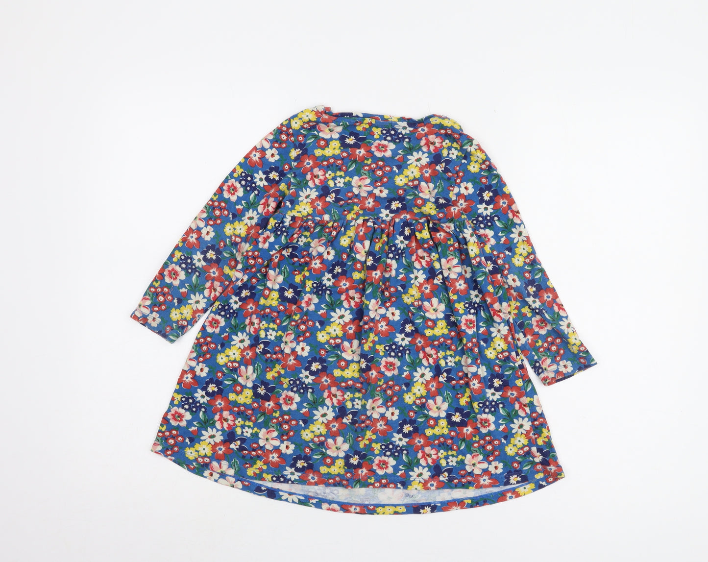 Cath Kidston Girls' Blue Floral Long Sleeve Dress 5-6 Yrs