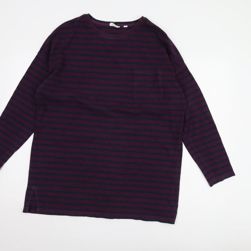 Fat Face Women's Purple Striped Long Sleeve T-Shirt Size 16