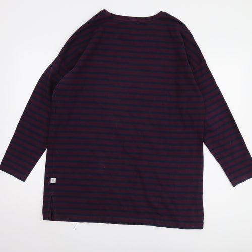 Fat Face Women's Purple Striped Long Sleeve T-Shirt Size 16