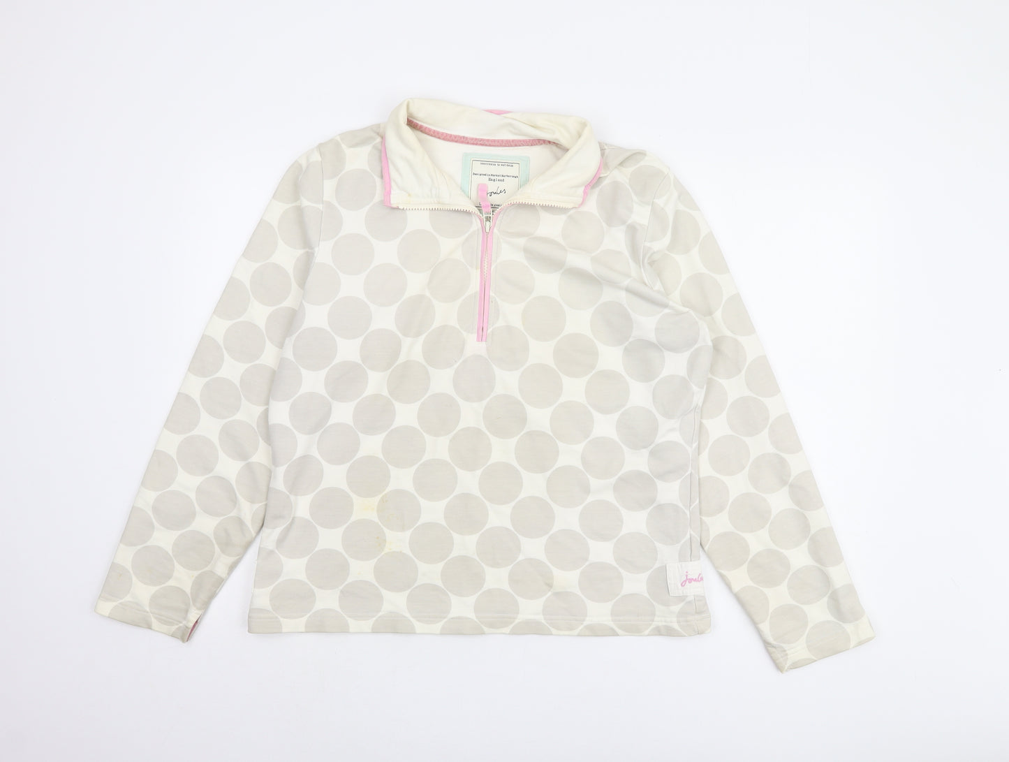 Joules Women’s Ivory Polka Dot Pullover Sweatshirt L