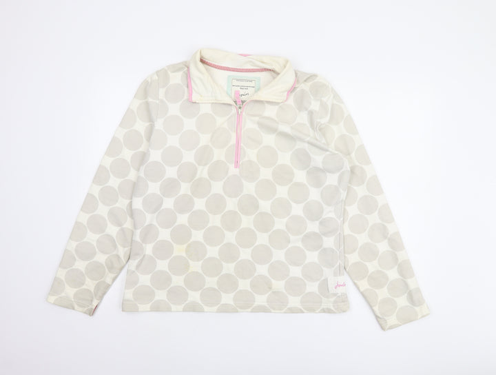 Joules Women’s Ivory Polka Dot Pullover Sweatshirt L