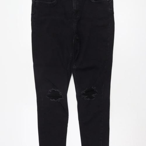 New Look Women's Black Skinny Jeans Size 14 Mid-Rise
