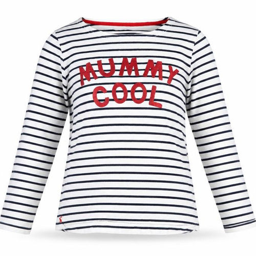 Joules Women's Striped T-Shirt White Cotton UK 14