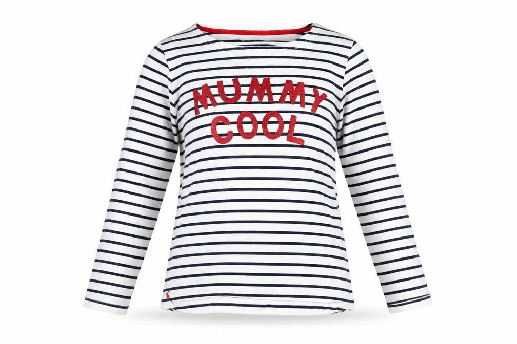 Joules Women's Striped T-Shirt White Cotton UK 14