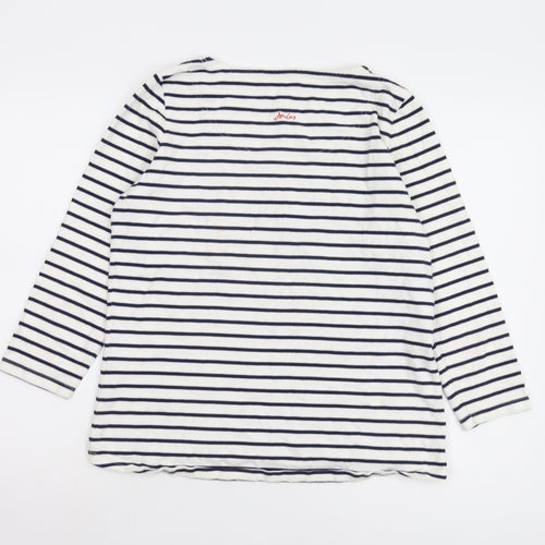 Joules Women's Striped T-Shirt White Cotton UK 14