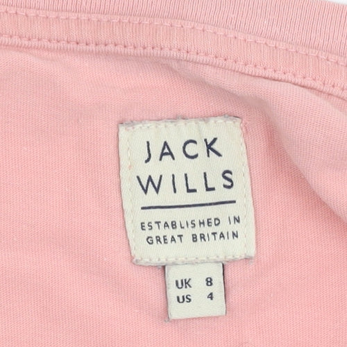 Jack Wills Women’s Pink Crew Neck T-Shirt Size 8