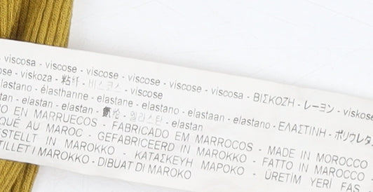 Zara Women's Yellow Long Sleeve Solid T-Shirt