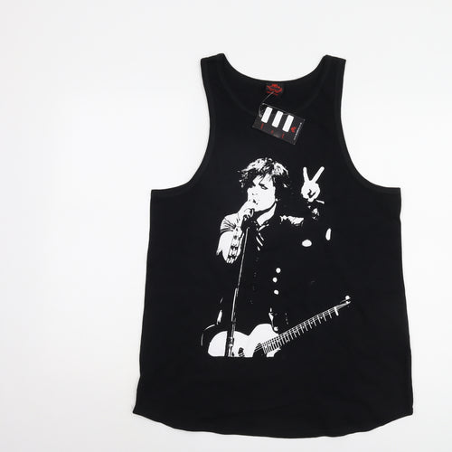 Death Kitty Women's Black Cotton Music Tank Size 14