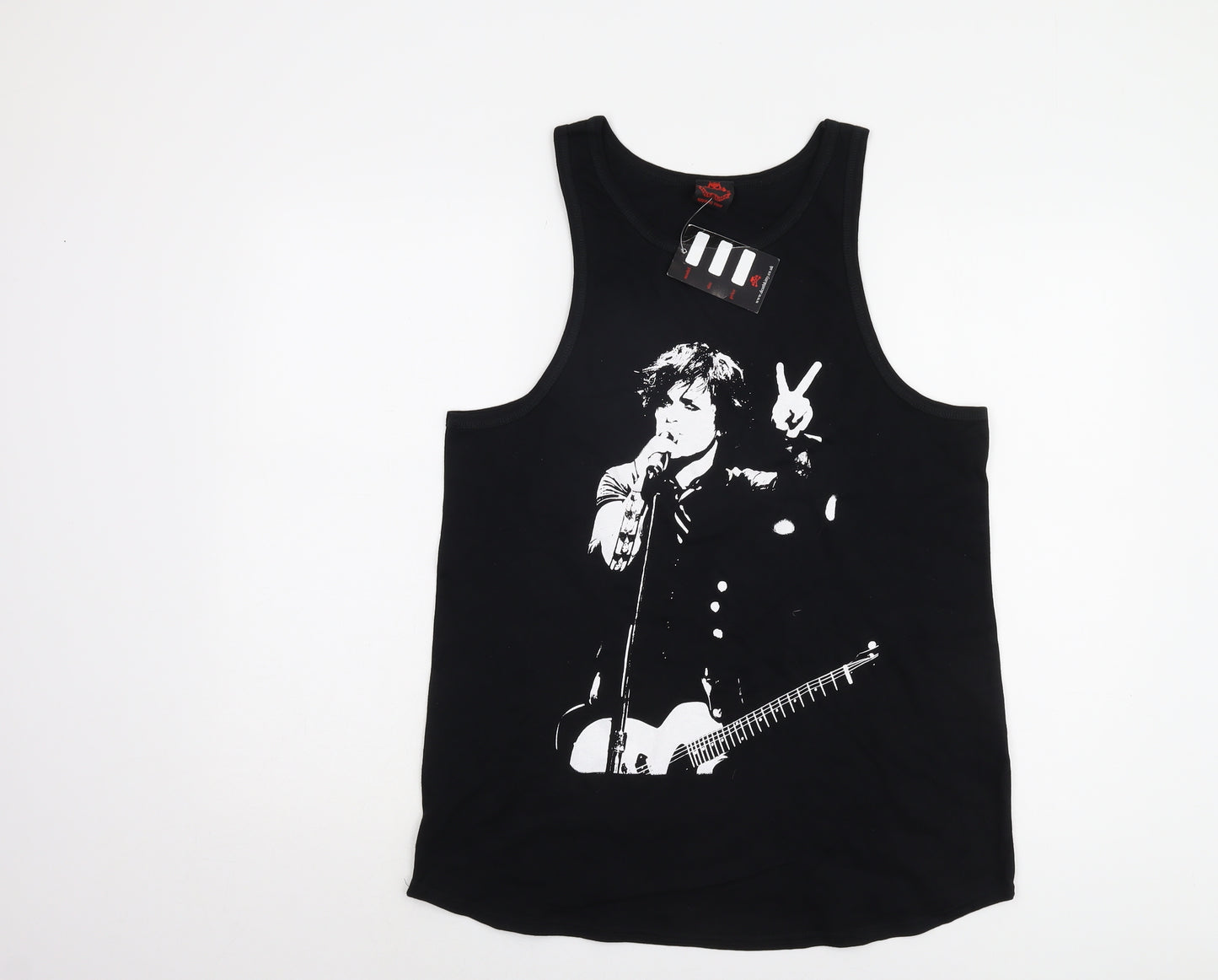 Death Kitty Women's Black Cotton Music Tank Size 14